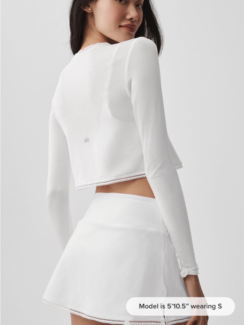 NWT Alo Yoga Alosoft Affection Tennis Skort (Built-In Shorts) White XS - Picture 3 of 9